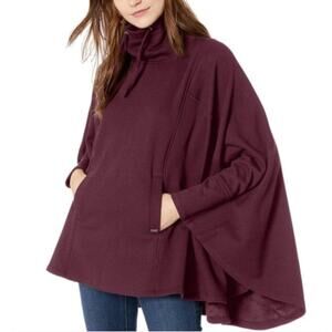 UGG Charlynne Poncho Maroon Cowl Neck Fleece Poncho Size XS/S